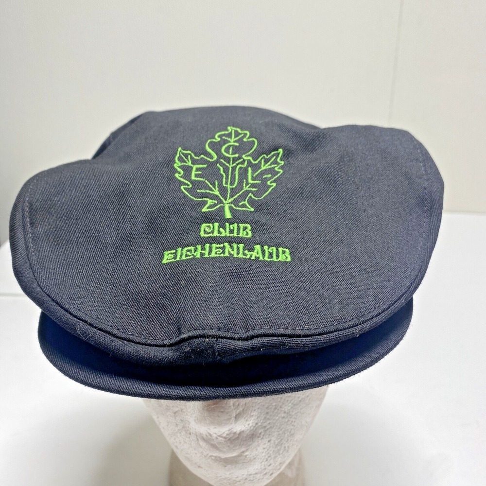 Germany Eichenlaub Oak Leaf Spring Black Newsboy Hat Cap Vintage made in the USA